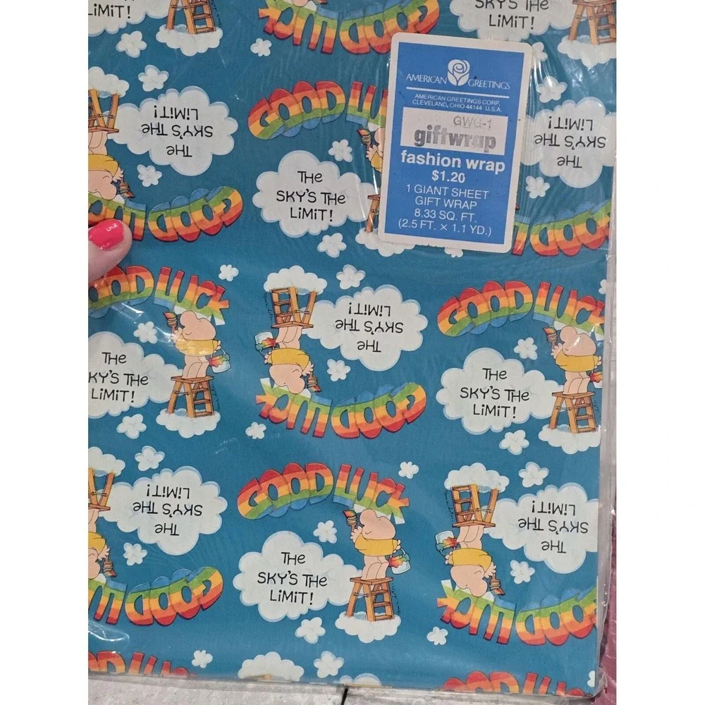 Lot of 6 NOS New Vtg Assorted American Greetings Giant Sheet Gift Wraps‎ Ziggy